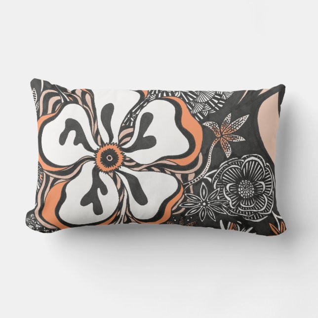 Floral Frill | Customisable Colour | Throw Pillow (Front)
