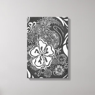 Floral Frill Customisable Stretched Canvas Print