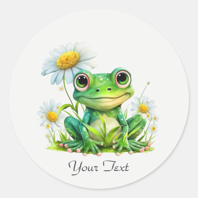 Floral Frog Sticker (Front)