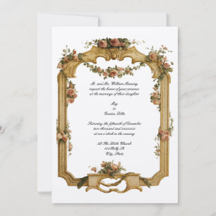Floral & Fruit Baroque Rococo Color Wedding Invitation