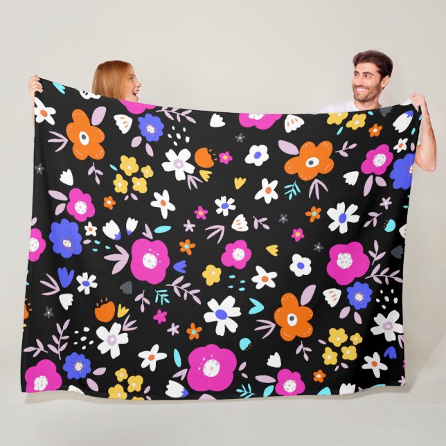 Floral Fun 60x80 Fleece Blanket (In Situ)