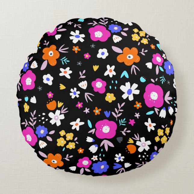 Floral Fun Round Cushion (Front)