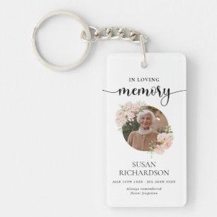 Floral Funeral Memorial Celebration of Life Gift Key Ring