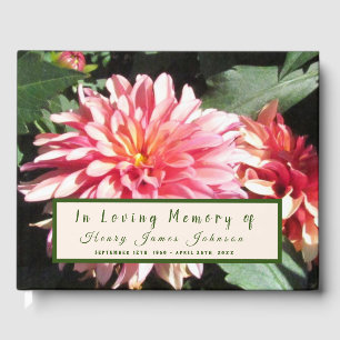 Floral Funeral Memorial Guest Book