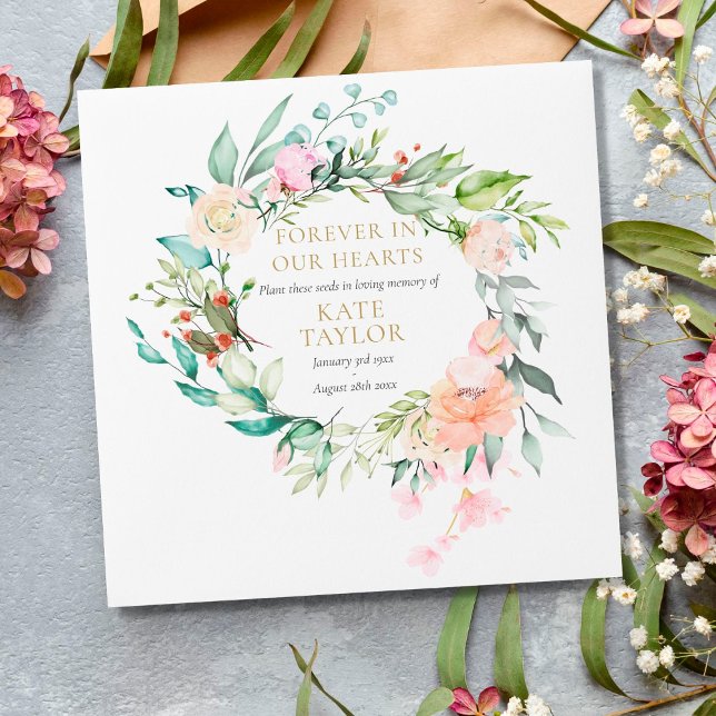 Floral Funeral Memorial Seed Packet Envelope (Creator Uploaded)
