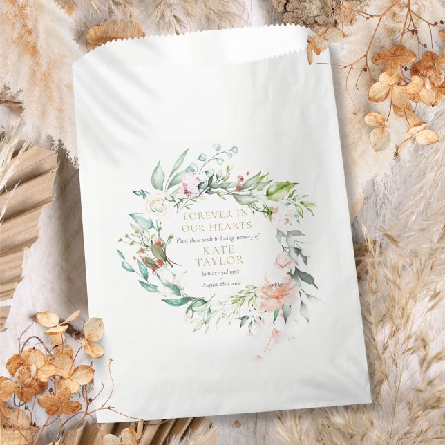 Floral Funeral Memorial Seed Packet Favour Bags (Floral Funeral Memorial Seed Packet Favor Bag)
