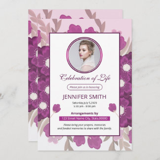 Floral Funeral Prayer Card Template