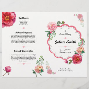 Floral Funeral Program Flyer