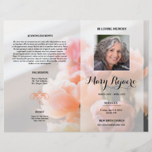 Floral Funeral Program Flyer Template