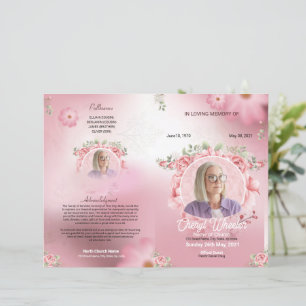 Floral Funeral Program Template