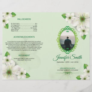 Floral Funeral Program Template