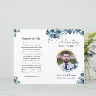 Floral Funeral Program Template