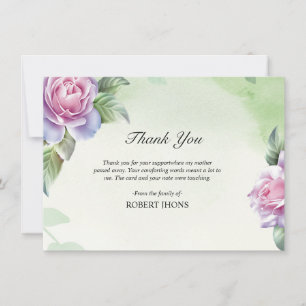 Floral Funeral Thank You Card