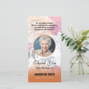 Floral Funeral Thank You Photo Card