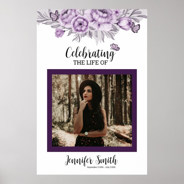 Floral Funeral Welcome Sign Template (Front)