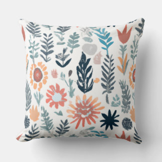 Floral Fusion Seamless Pattern Cushion