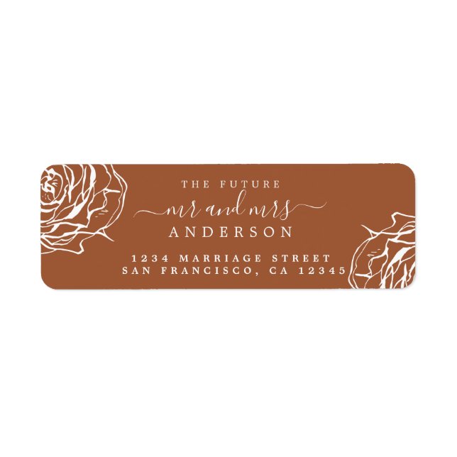  Floral Future Mr Mrs TerraCotta Return Address (Front)