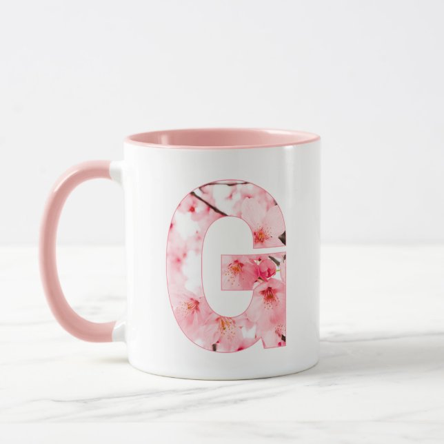 Floral G Initial Mug | Personalized Name & Traits (Left)
