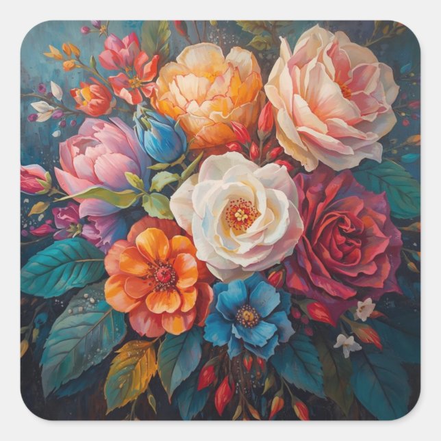Floral Galore  Square Sticker (Front)