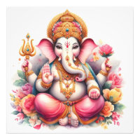 Floral Ganesha Blessing Divine Art
