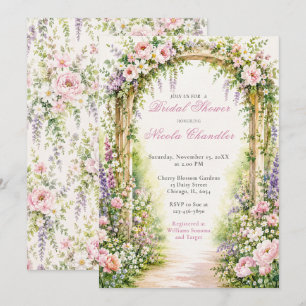 Floral Garden Arch Bridal Shower Invitation