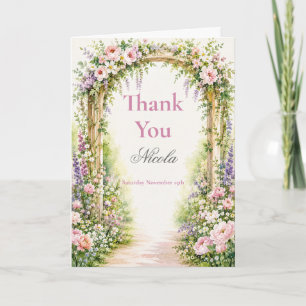 Floral Garden Arch Bridal Shower Thank You Card