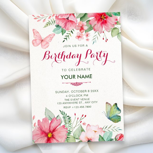 Floral garden birthday invitation (Creator Uploaded)