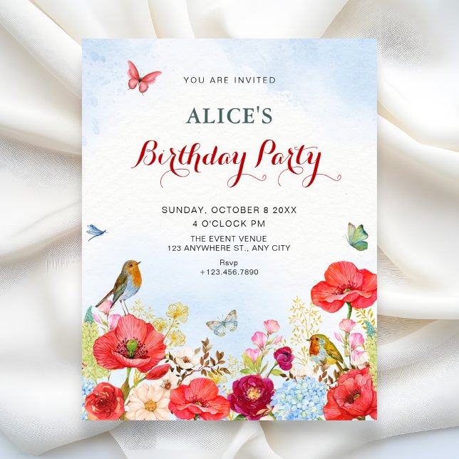 Floral garden birthday invitation (Creator Uploaded)