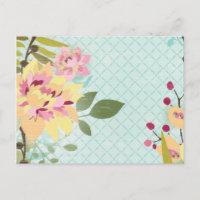 Floral Garden, Blue Background