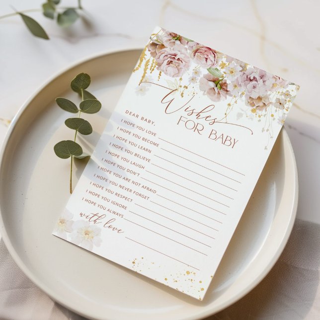 Floral garden boho wishes for baby card (Creator Uploaded)