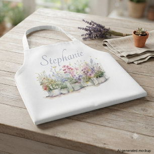 Floral Garden Botanical Name Gift Apron