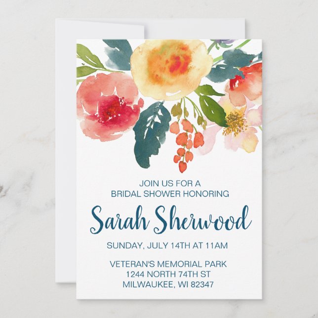 Floral Garden Bridal Shower Invite (Front)
