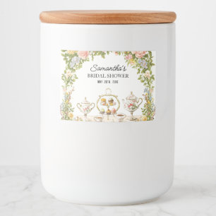 Floral Garden Bridal Shower Tea Party Drink and  Food Label