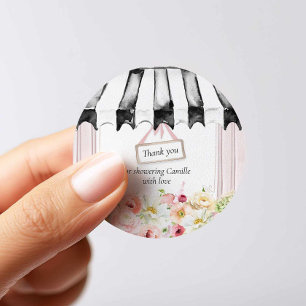 Floral Garden Bridal Shower Thank You Favour Classic Round Sticker