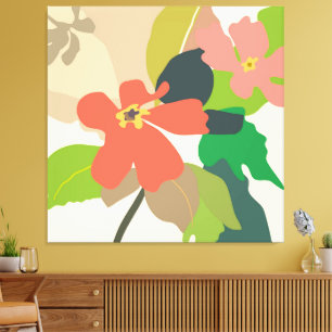 Floral Garden Colour Blocks Canvas Print