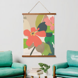 Floral Garden Colour Blocks Hanging Tapestry