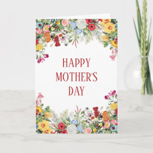 Floral Garden Colourful Flowers Mother's Day Card