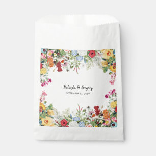 Floral Garden Colourful Flowers Wedding  Favour Bags