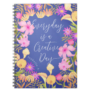 Floral Garden Creative Day Violet Notebook
