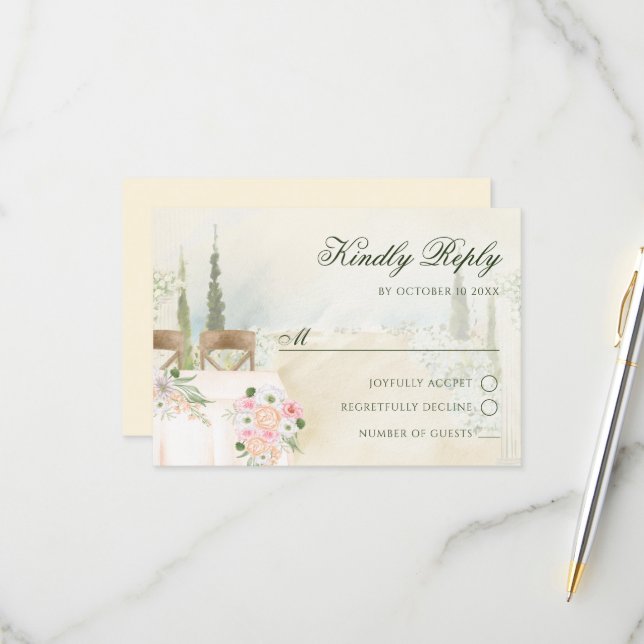 Floral garden decoration  RSVP card (Front/Back In Situ)