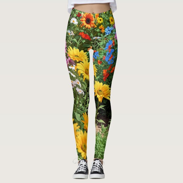 Floral Garden Delight Leggings (Front)