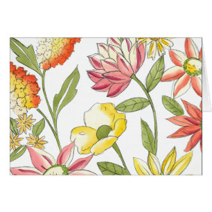 Floral Garden Design with White Background