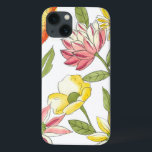 Floral Garden Design with White Background iPhone 13 Case<br><div class="desc">This floral garden design features strikingly bright colours against a pale white background,  making the flowers stand out even more. An amazing painting that can bring colour and beauty to any room. Purchase it for yourself,  or give it to a loved one as a gift!</div>