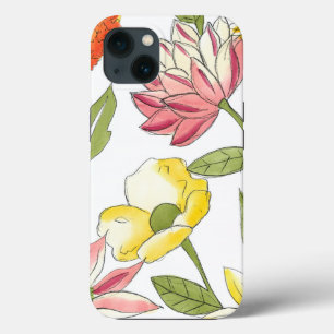Floral Garden Design with White Background iPhone 13 Case