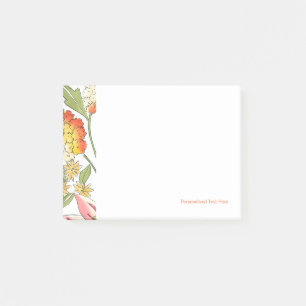 Floral Garden Design with White Background Post-it Notes