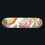 Floral Garden Design with White Background Skateboard<br><div class="desc">This floral garden design features strikingly bright colours against a pale white background,  making the flowers stand out even more. An amazing painting that can bring colour and beauty to any room. Purchase it for yourself,  or give it to a loved one as a gift!</div>