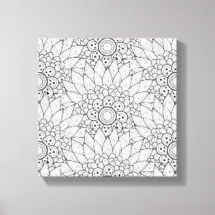 Floral Garden Doodle 6 Canvas Print