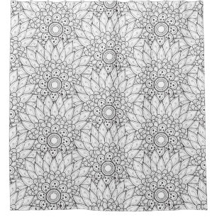 Floral Garden Doodle Shower Curtain
