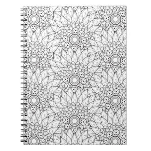 Floral Garden Doodle Spiral Notebook