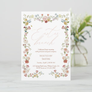 Floral Garden Easter Brunch Elegant Spring Family  Invitation